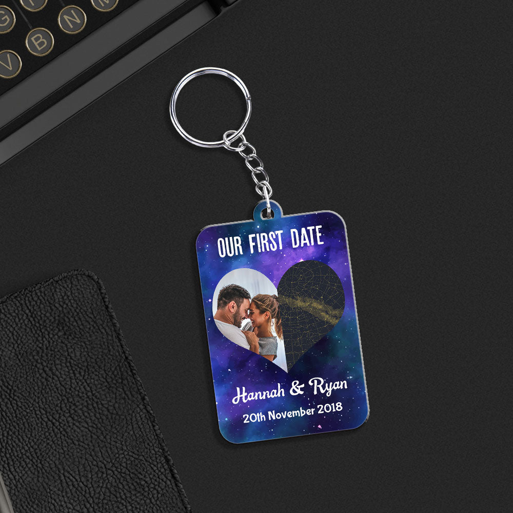 Star Map Our First Date - Personalized Acrylic Keychain