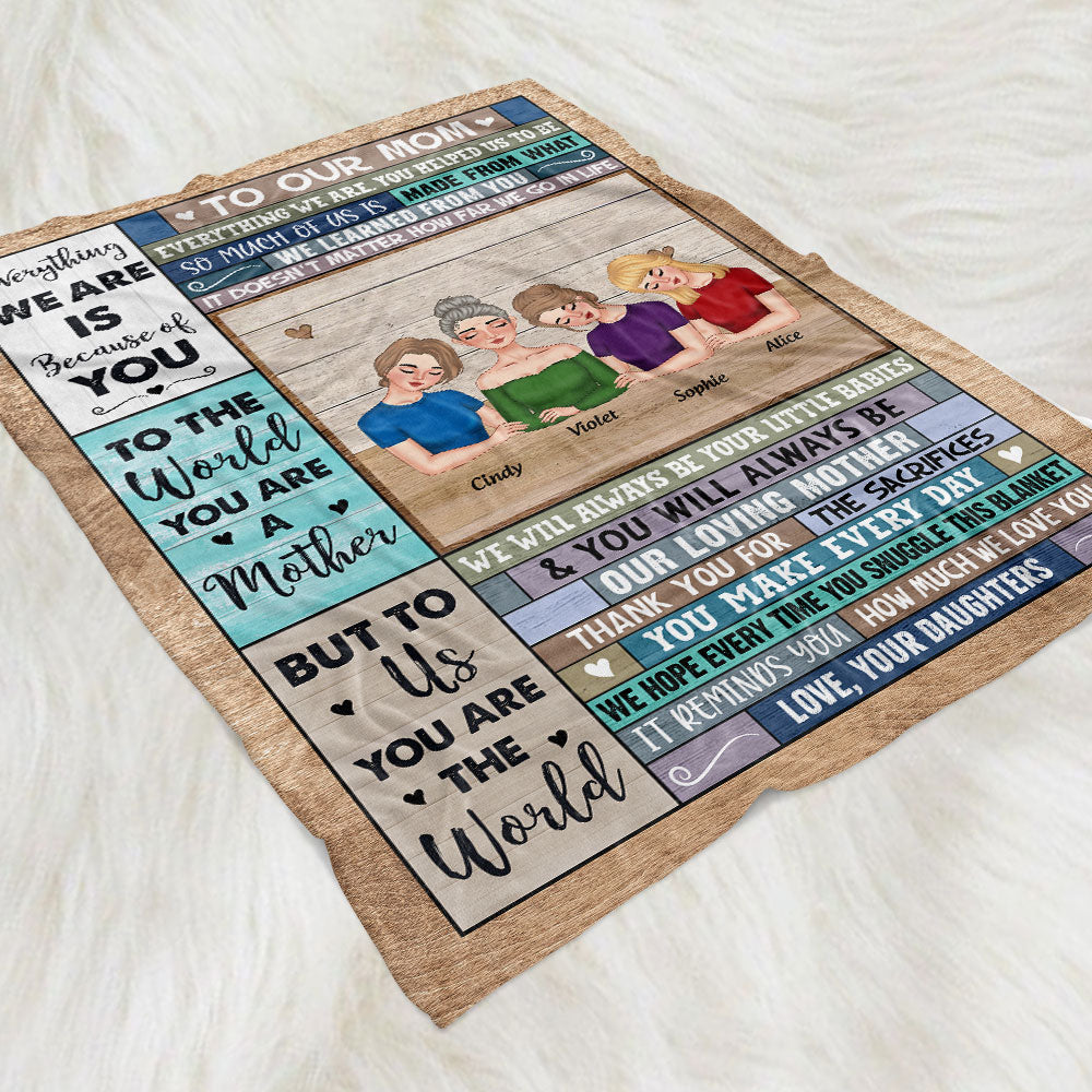 To Me You Are The World - Personalized Fleece Blanket