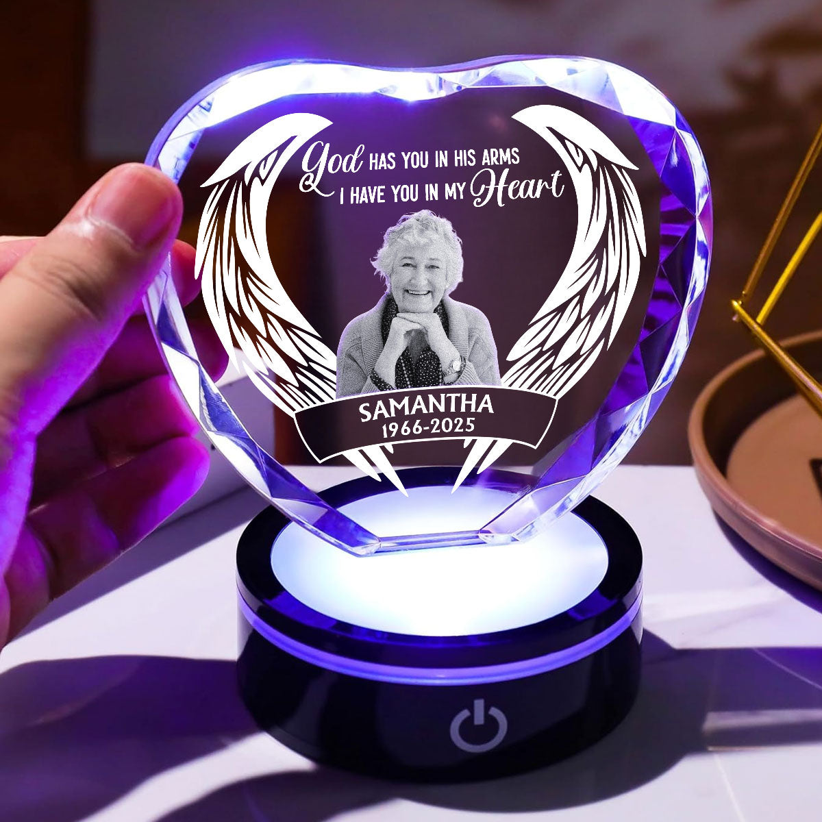 In My Heart Forever - Personalized Crystal Led Light