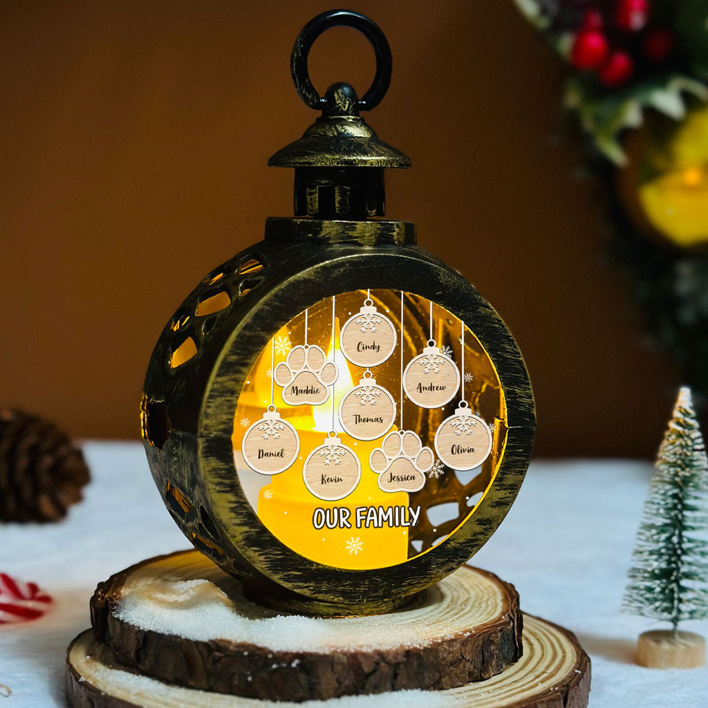 Custom Name Family Christmas Gifts, Holiday Decor • Family Greatest Blessing - Personalized Christmas Lantern