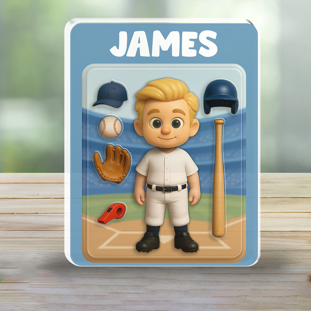 Custom Decor for Husband, Gift for Him • Baseball Kid - Personalized Acrylic Plaque
