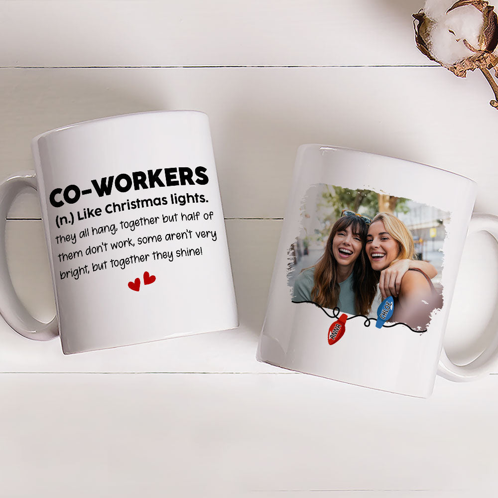 Custom Photo Coworker, Christmas & Birthday Team Appreciation Gift • Together They Shine - Personalized Coffee Mug