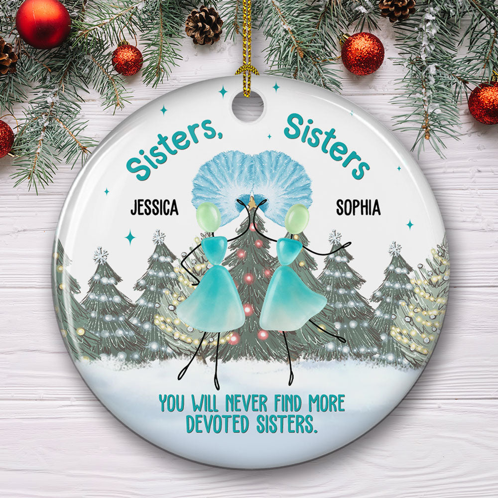 Custom Sister Christmas Ornament •  Awesome Sisters Sisters - Personalized Ceramic Ornament