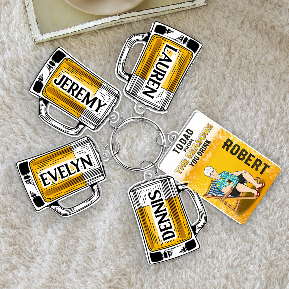 To Dad From The Reason You Drink - Personalized Acrylic Tag Keychain