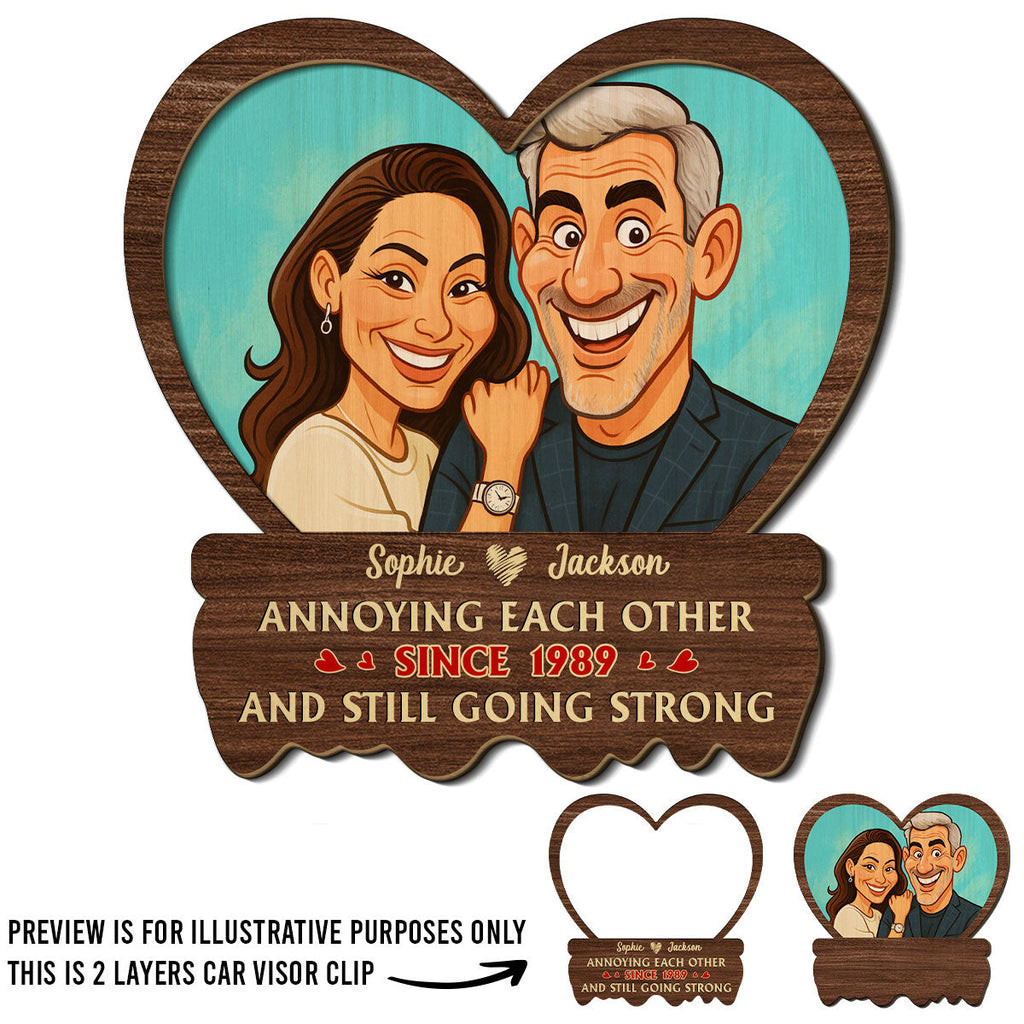 Husband And Wife Still Going Strong - Personalized Car Visor Clip