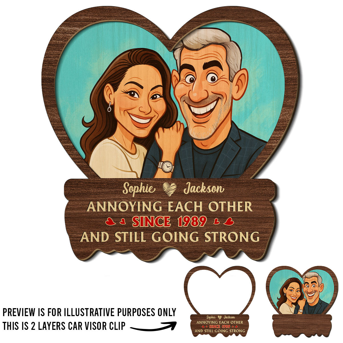 Husband And Wife Still Going Strong - Personalized Car Visor Clip