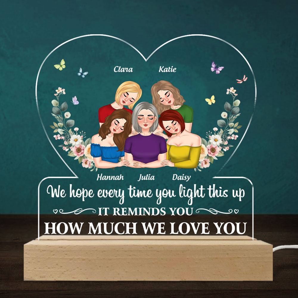 Custom Gift for Mom Grandma, Mother's Day Birthday • Remind How Much We Love You - Personalized LED Light