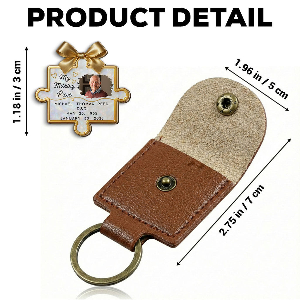 Custom Photo Memorial Coin Keychain, Sympathy Keepsake • A Piece Of Our Hearts - Personalized Wooden Pocket Hug
