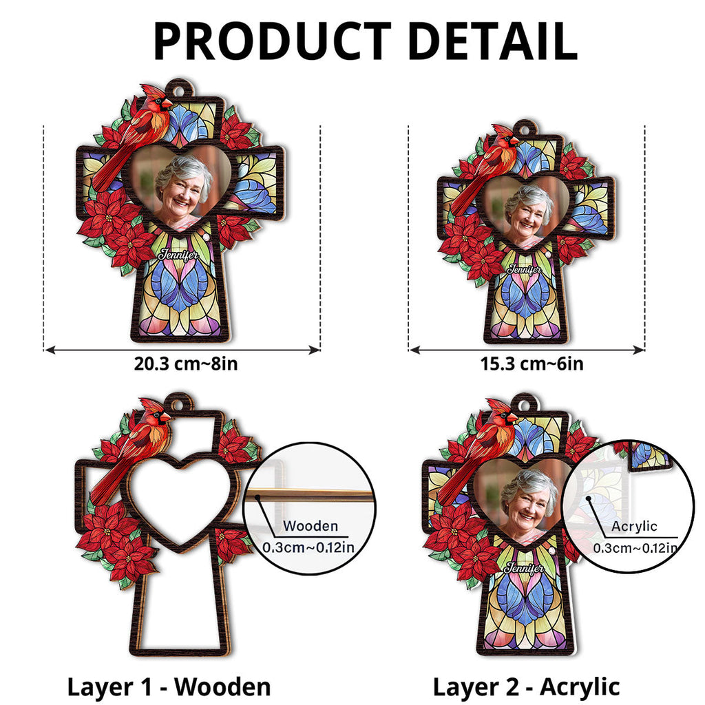 Custom Photo Memorial Hanging Decor, Remembrance Keepsake • Always Beside You - Personalized Suncatcher