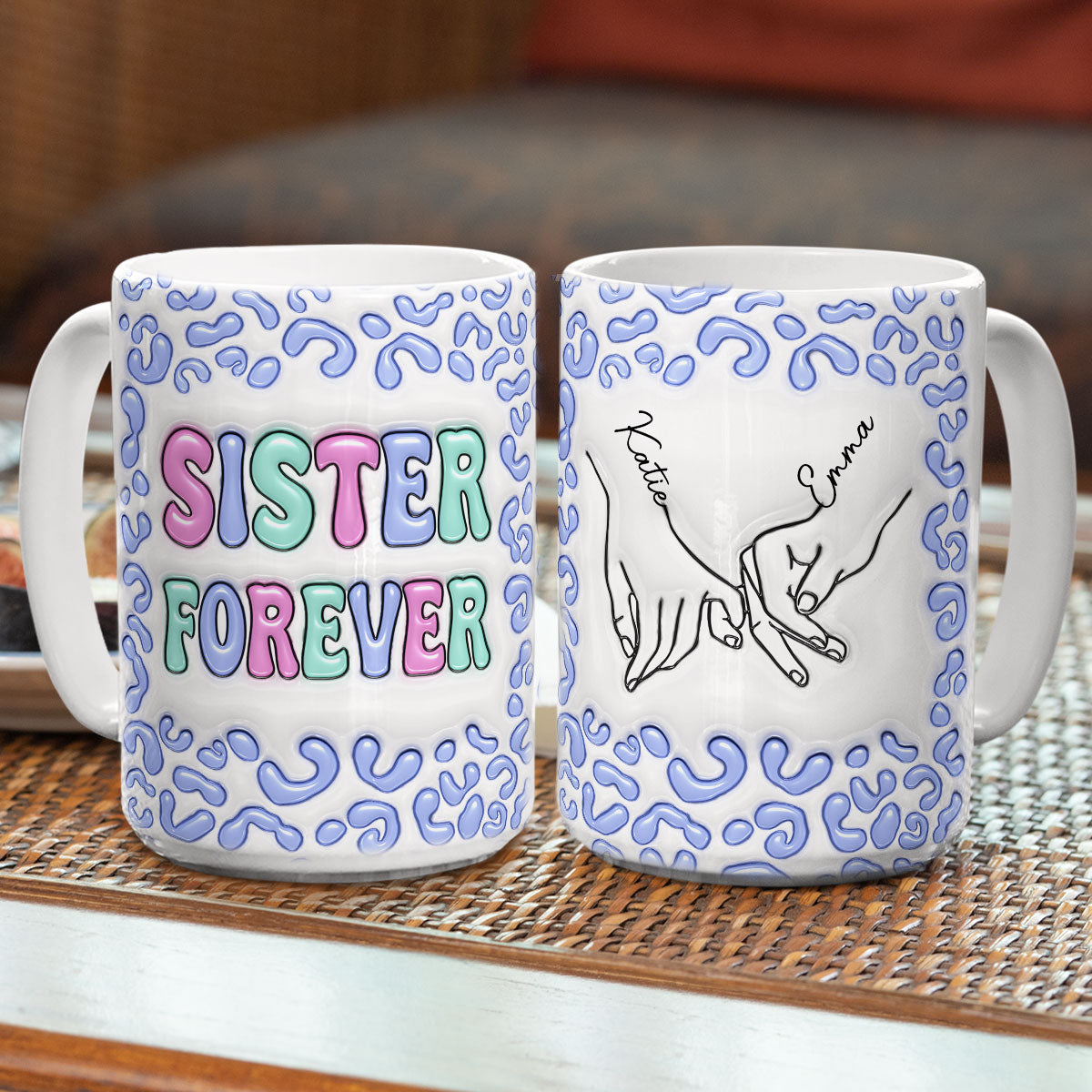 Custom Best Friend, Christmas & Birthday Friendship Keepsake Gift • Bestie Forever - Personalized 3D Inflated Effect Mug