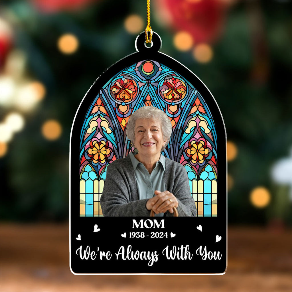 Custom Photo Memorial Christmas Ornament, Sympathy Keepsake • A Little Bit Of Heaven In Our Home - Personalized Acrylic Ornament