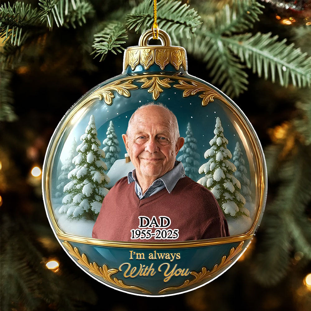 Custom Photo Memorial Christmas Ornament, Sympathy Keepsake • In Loving Memory Memorial - Personalized Acrylic Ornament