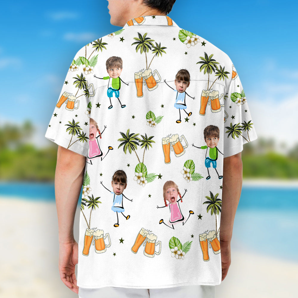 Funny Faces For A Fun Dad - Personalized Hawaiian Shirt