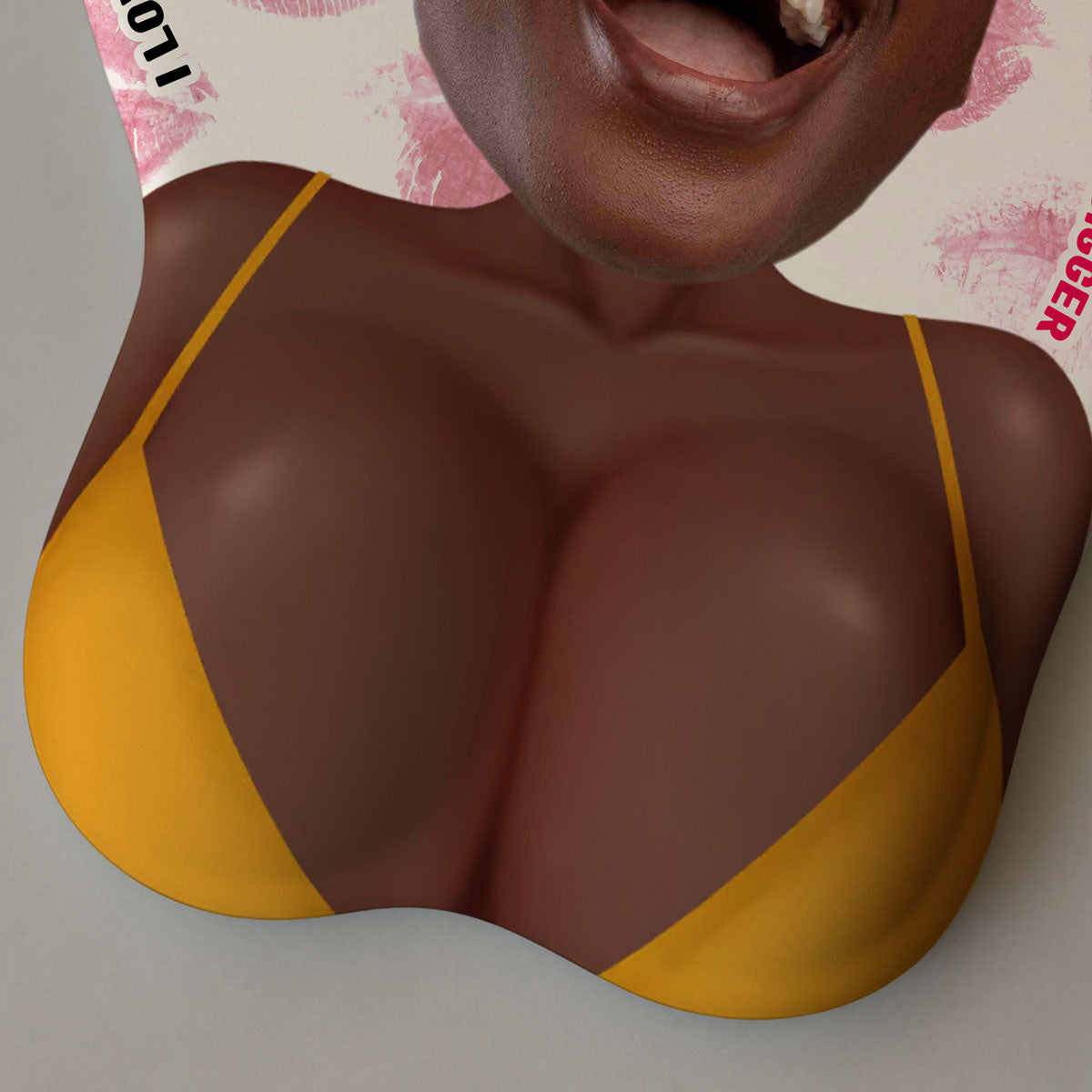 Love You With All Of My Heart Face - Personalized 3D Mouse Pad