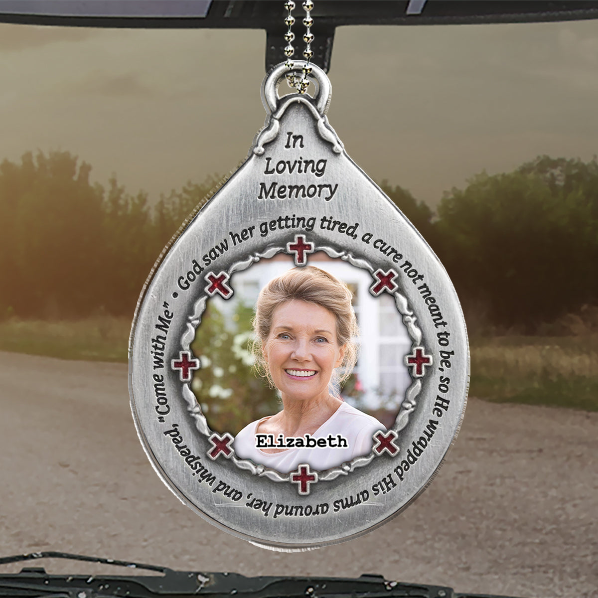 In His Arms - Personalized 3D Effect Car Ornament