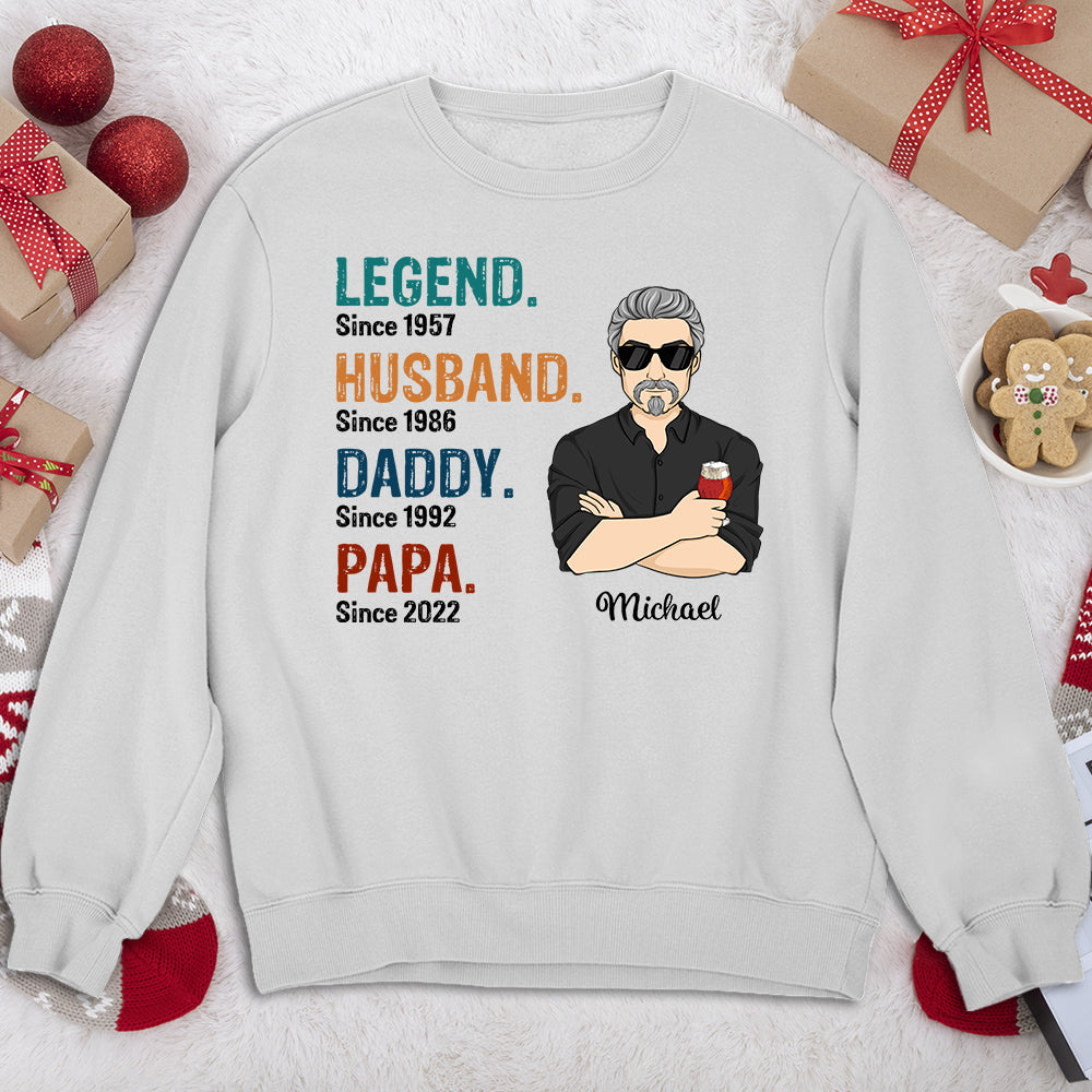 Custom Christmas & Birthday Gift for Dad, Grandpa • Legend Husband Daddy - Personalized Shirt