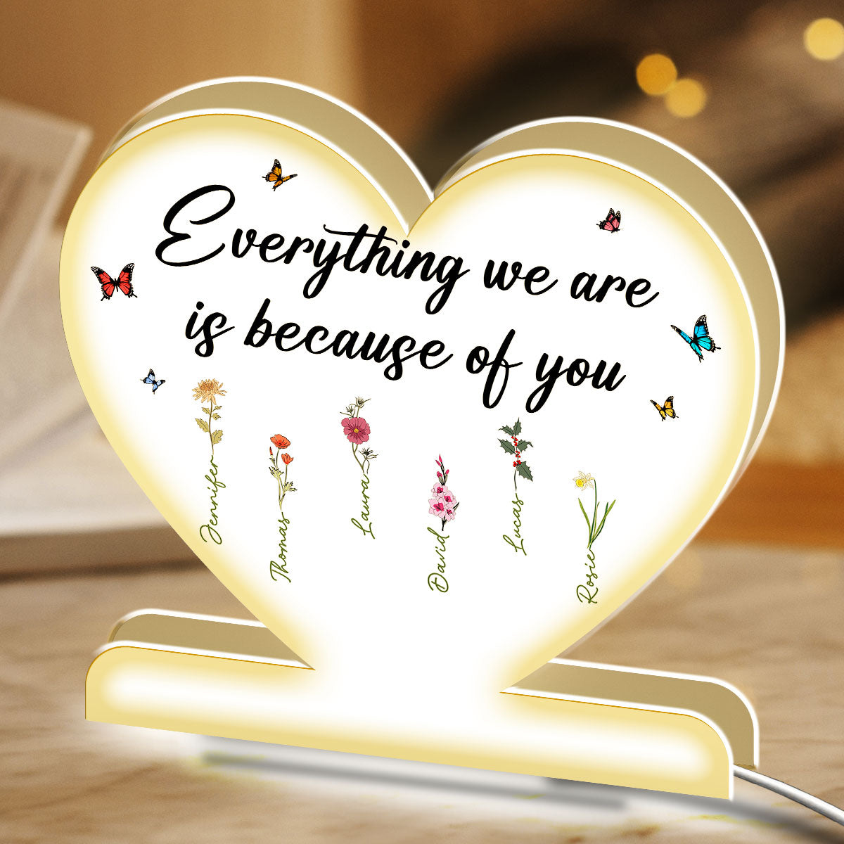 Everything Is Because Of You - Personalized Light Box