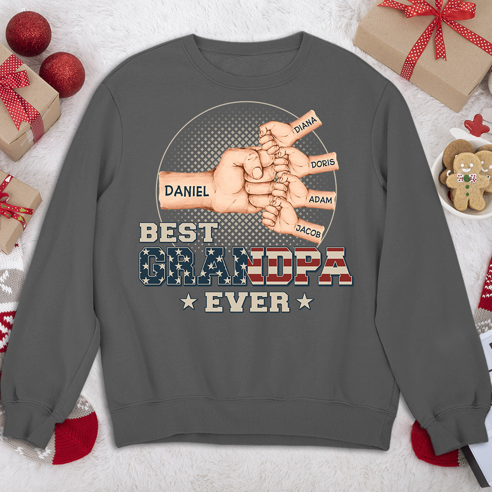 Custom Christmas & Birthday Gift for Dad, Grandpa • Fist Bump Best Dad Ever - Personalized Shirt