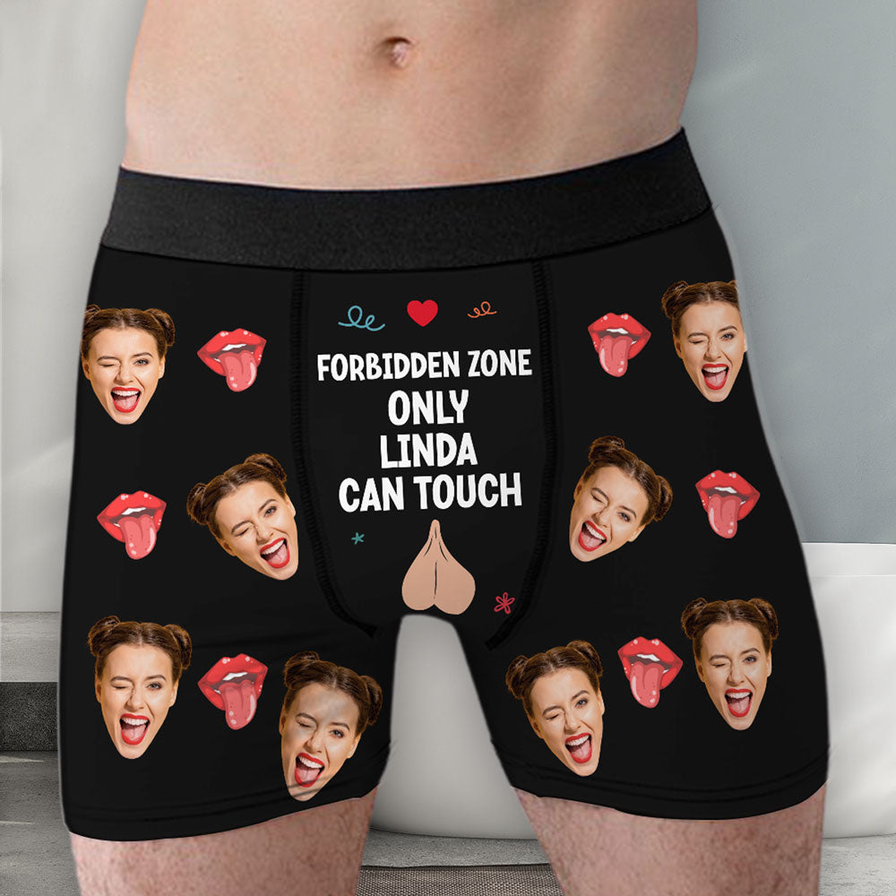 Her Zone - Personalized Photo Men's Boxer Briefs