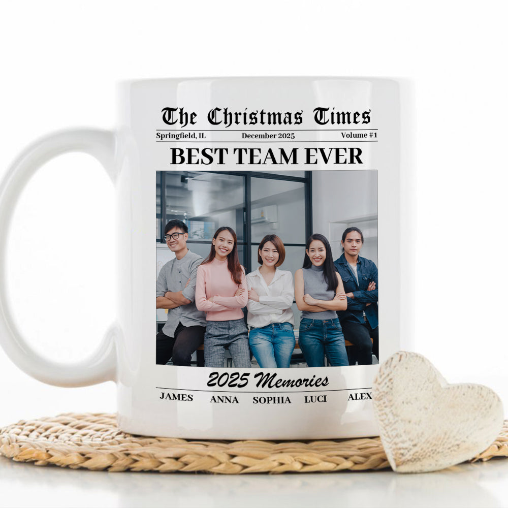 Custom Photo Coworker, Christmas & Birthday Team Appreciation Gift • Our Year In Review - Personalized Coffee Mug