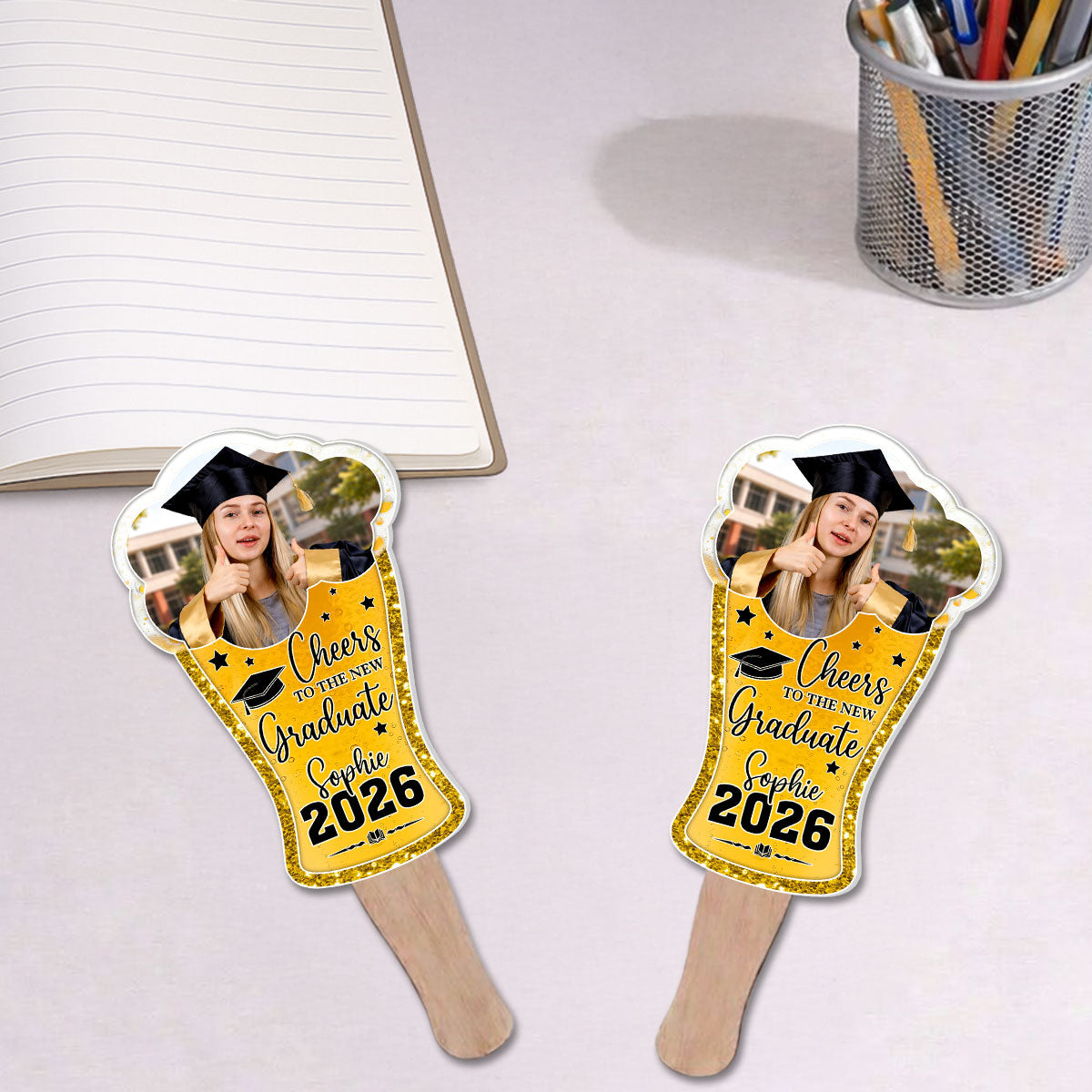 Cheers To The New Graduate - Personalized Hand Fan