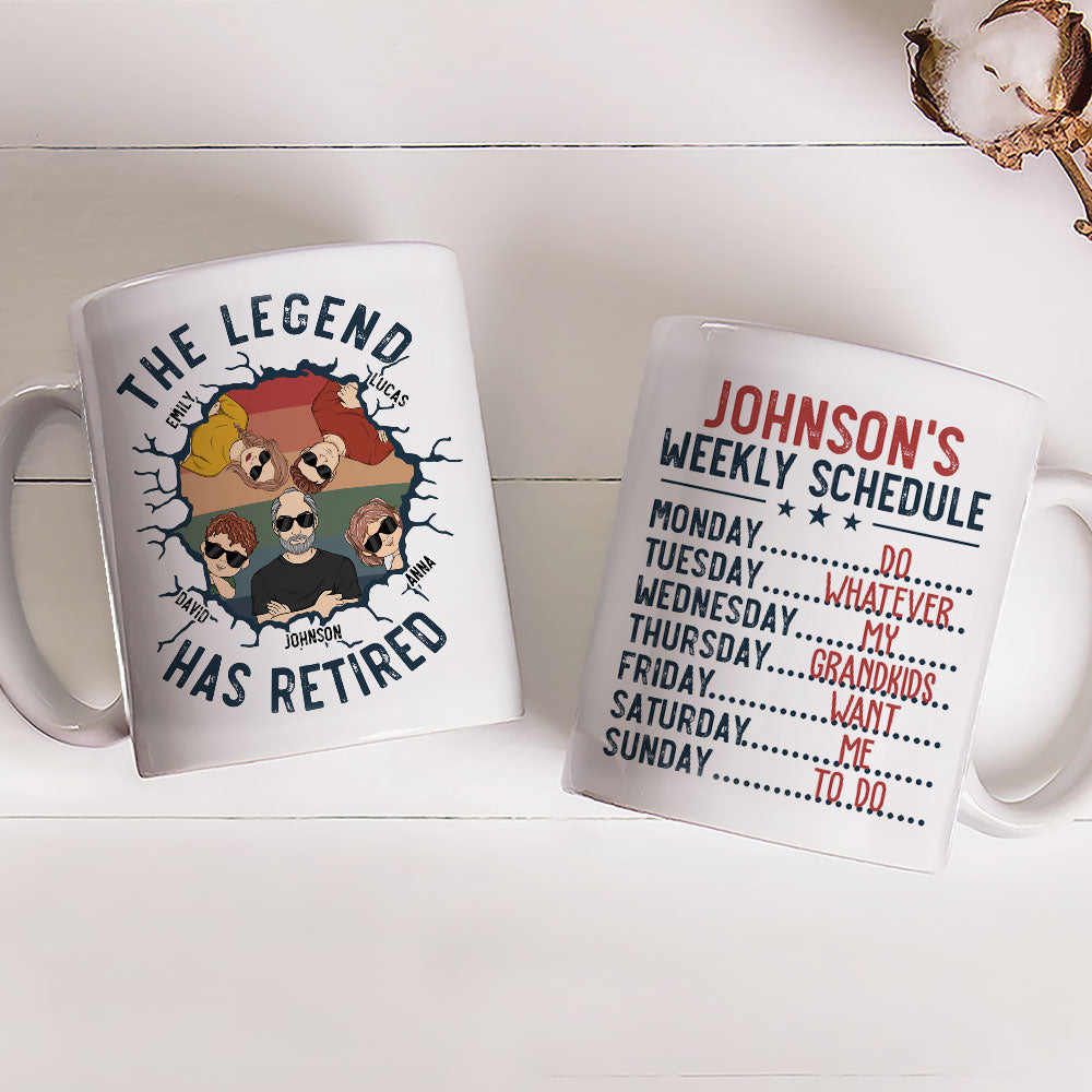 Custom Christmas & Birthday Gift for Dad • Dad Weekly Schedule - Personalized Coffee Mug