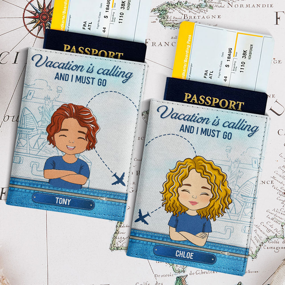 Vacation Is Calling - Personalized Couple Passport Cover