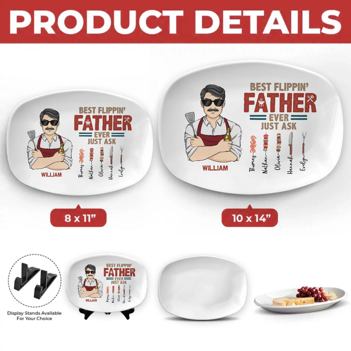 Best Flipping Dad Ever Just Ask - Personalized Platter