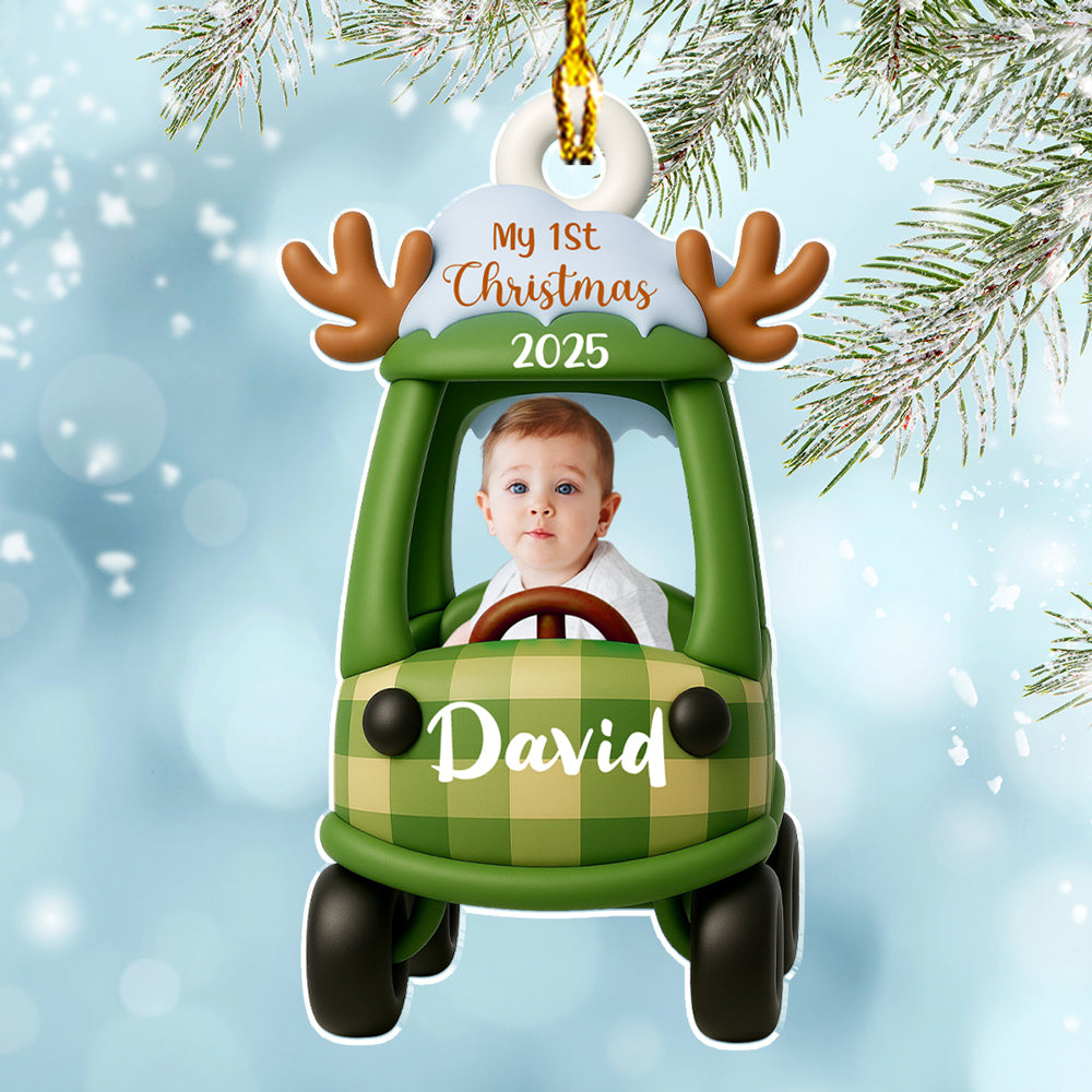 Custom Photo Keepsake Christmas Ornament • Tiny Rider Christmas - Personalized Acrylic Ornament