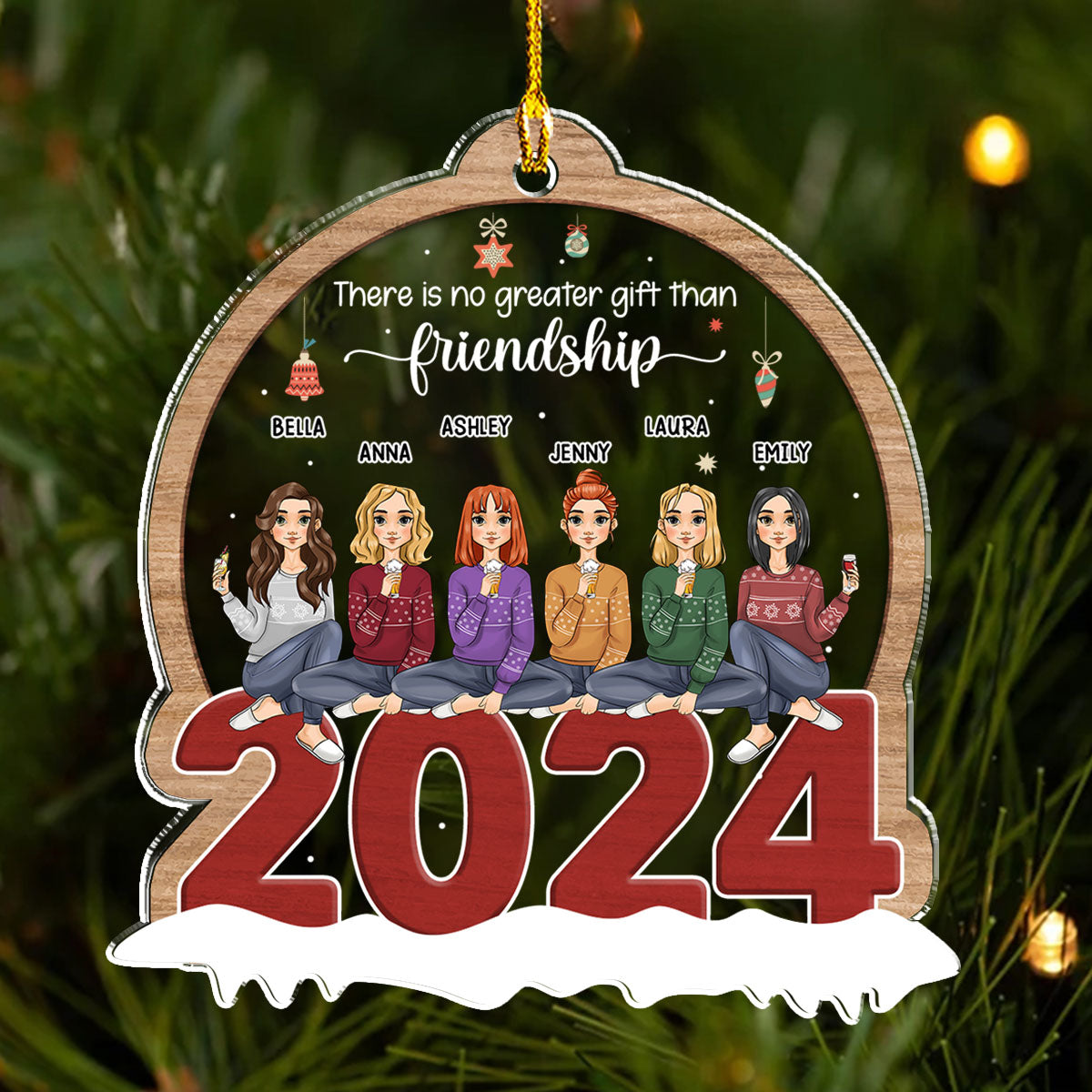 Custom Friendship Christmas Ornament, Best Friend Gift •  Perfect Friendship - Personalized Acrylic Ornament