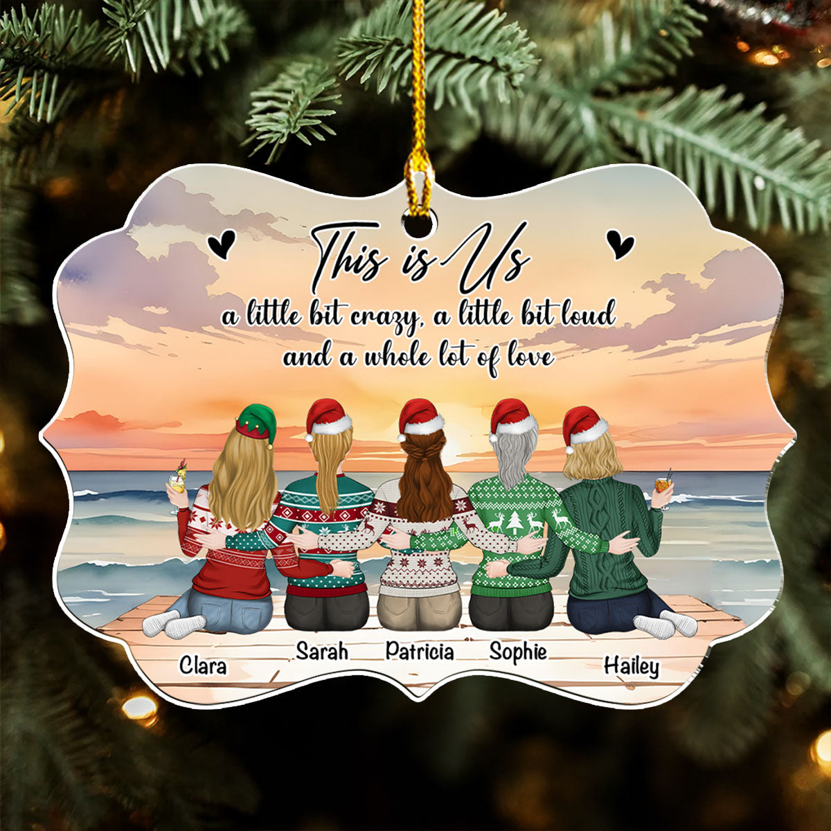 Custom Family Ornament, Christmas Gift for Family Members •  This Is Us Bestie - Personalized Acrylic Ornament