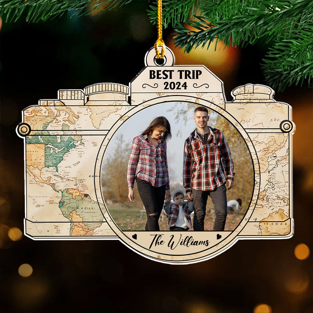 Custom Photo Family Ornament, Christmas Gift for Family Members • Adventure Ornament - Personalized Acrylic Ornament