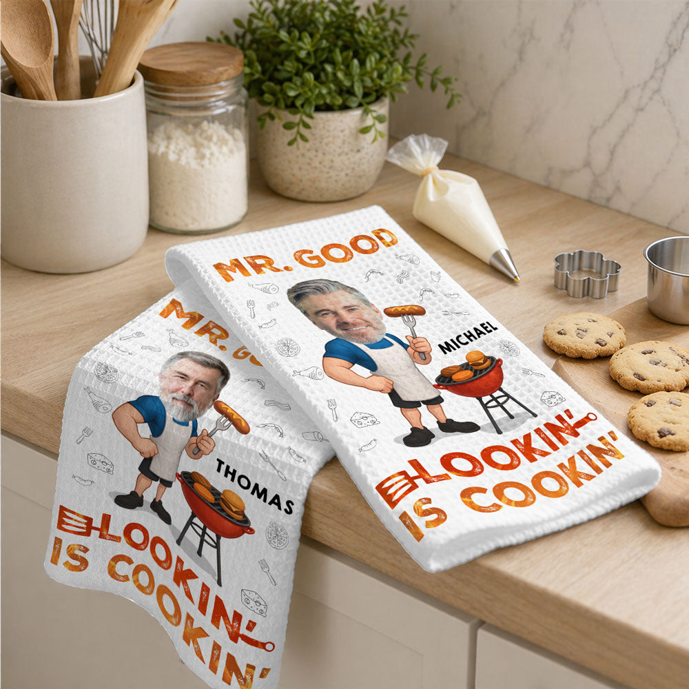 Custom Grilling BBQ Kitchen Towel, Father's Day Birthday Gift For Dad Father • Grillliant Dad - Personalized Kitchen Towel