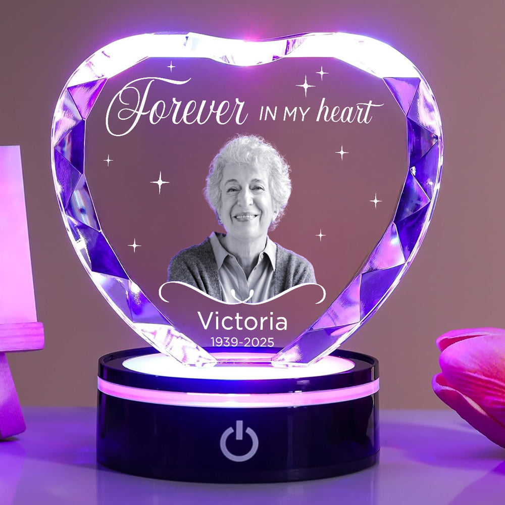 Forever In My Heart - Personalized Crystal Led Light