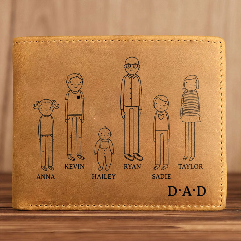 Happy Fathers Day - Personalized Men Leather Wallet