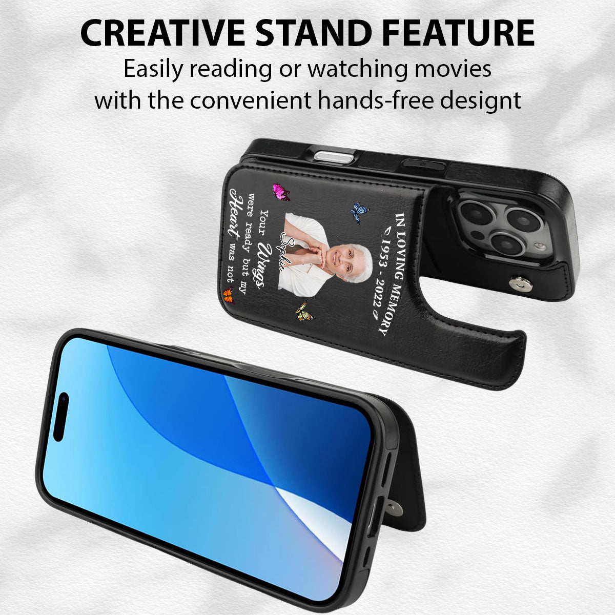 In Loving Memory - Personalized Leather Phone Case