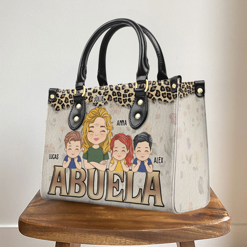 Grandma Kids Together - Personalized Leather Bag