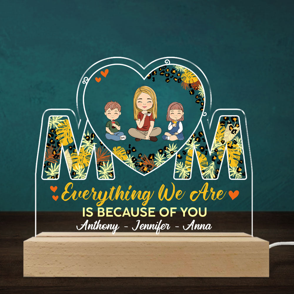 Custom Gift for Mom Grandma, Mother's Day Birthday • A Bond That Cant Be Broken - Personalized LED Light