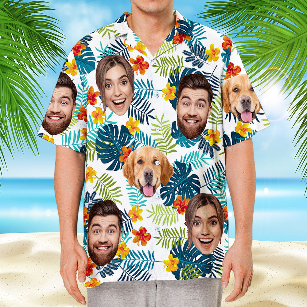 Photo Tropical Vibes Only - Personalized Hawaiian Shirt