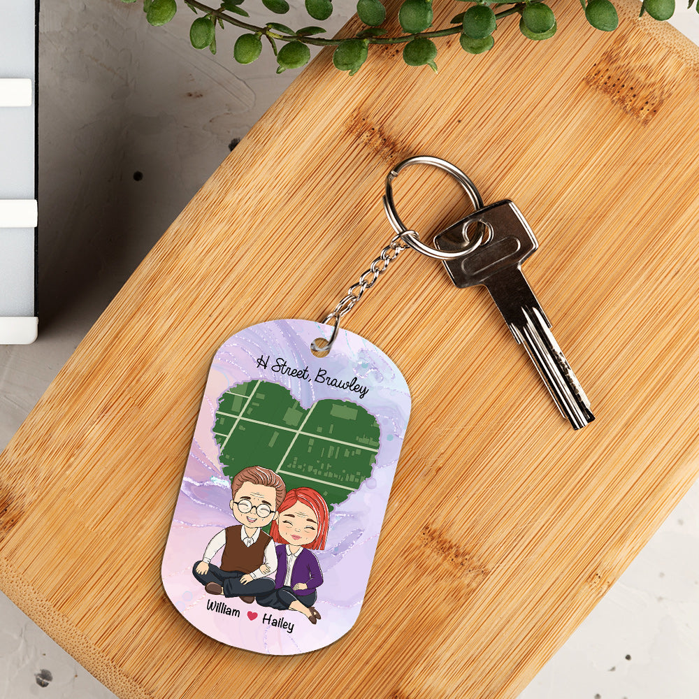 Map The Map Of Heart - Personalized Acrylic Keychain
