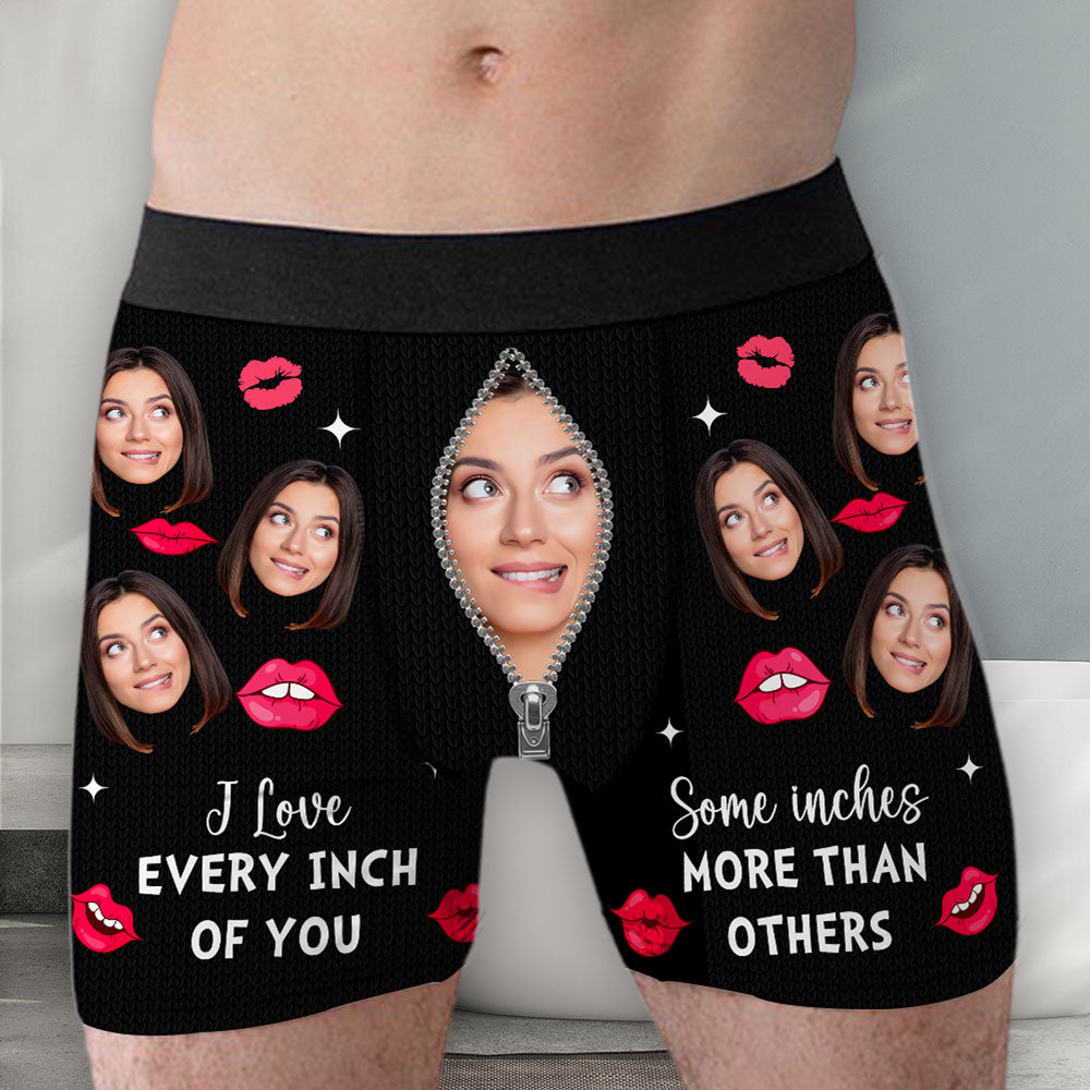 Every Inch Of You - Personalized Photo Men's Boxer Briefs
