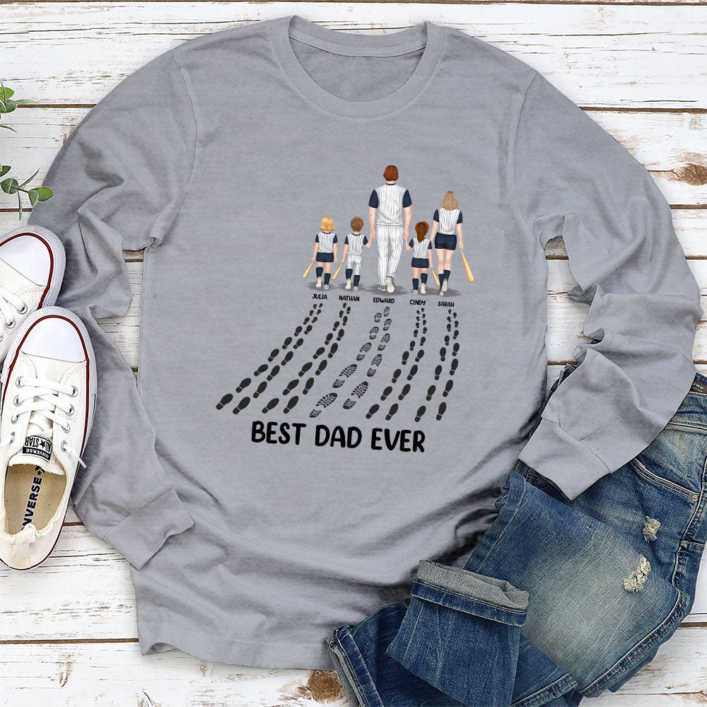 Custom Christmas & Birthday Gift for Dad, Grandpa • We Hit A Homerun With You As Our Dad - Personalized Shirt