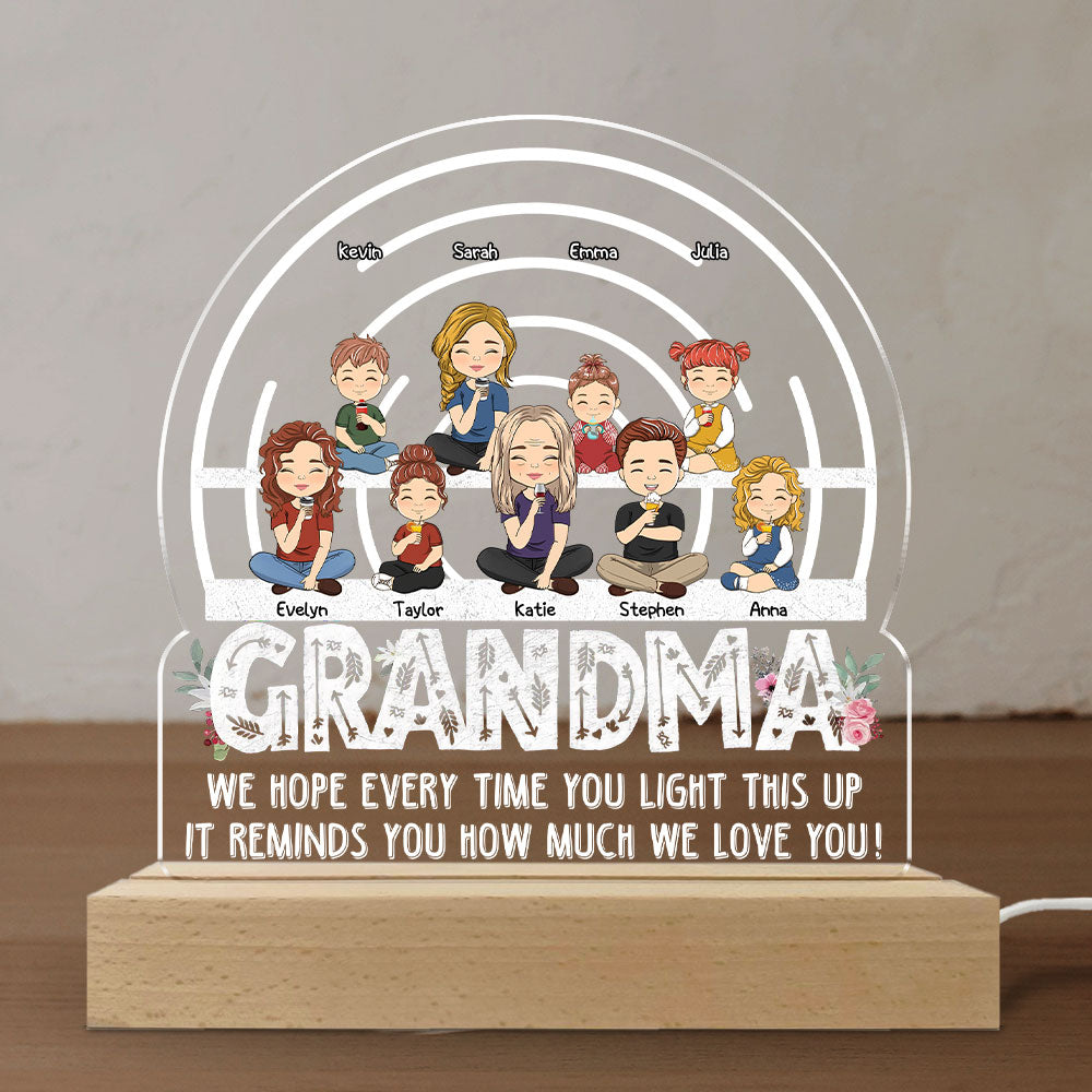 Custom Gift for Mom Grandma, Mother's Day Birthday • We Hope Every Time You Light This Up - Personalized LED Light