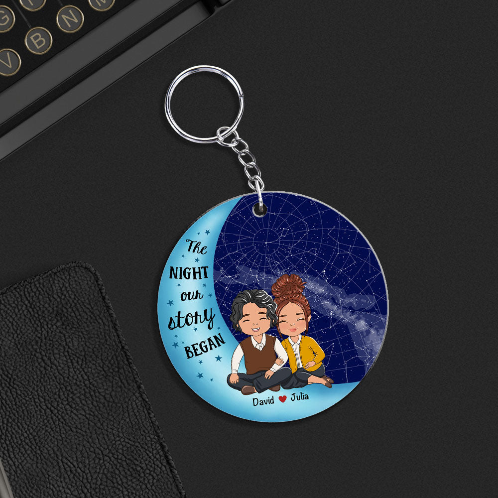Star Map The Night - Personalized Acrylic Keychain