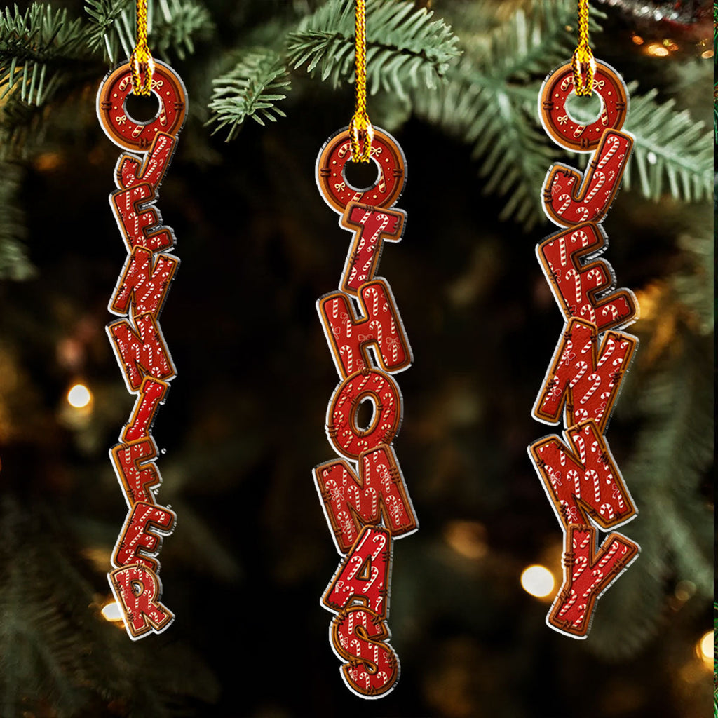 Custom Candy Cane Letter Christmas Ornament & Stocking Tag with Name • Santa Claus Letter - Personalized Acrylic Ornament