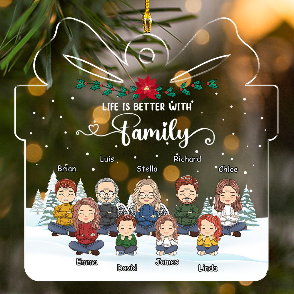 Custom Family Ornament, Christmas Gift for Family Members •  Family Winter Gift - Personalized Acrylic Ornament