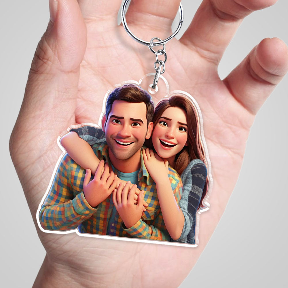 Animated Couple Keychain - Personalized Acrylic Keychain