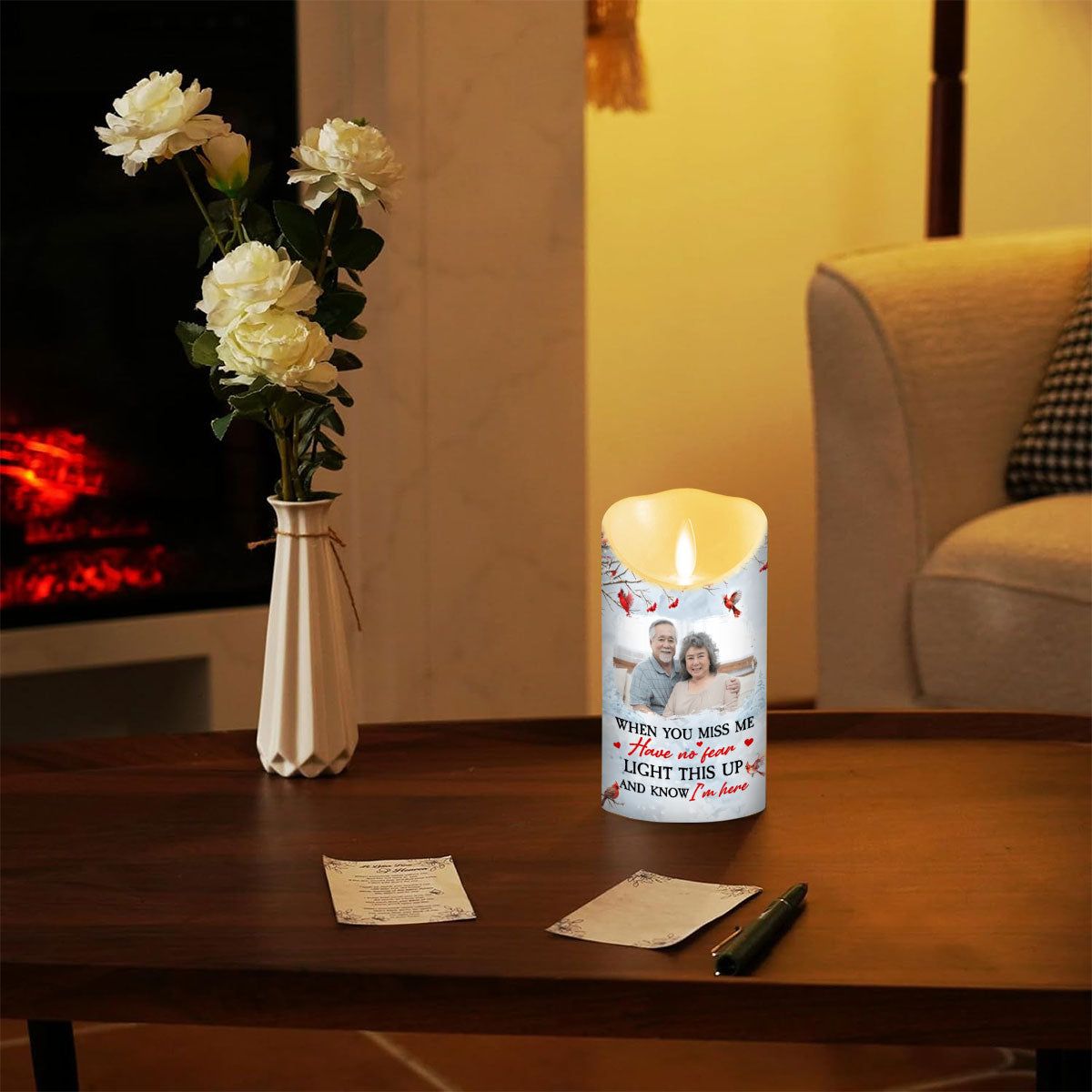 Light This Up When You Miss Me - Personalized LED Candle