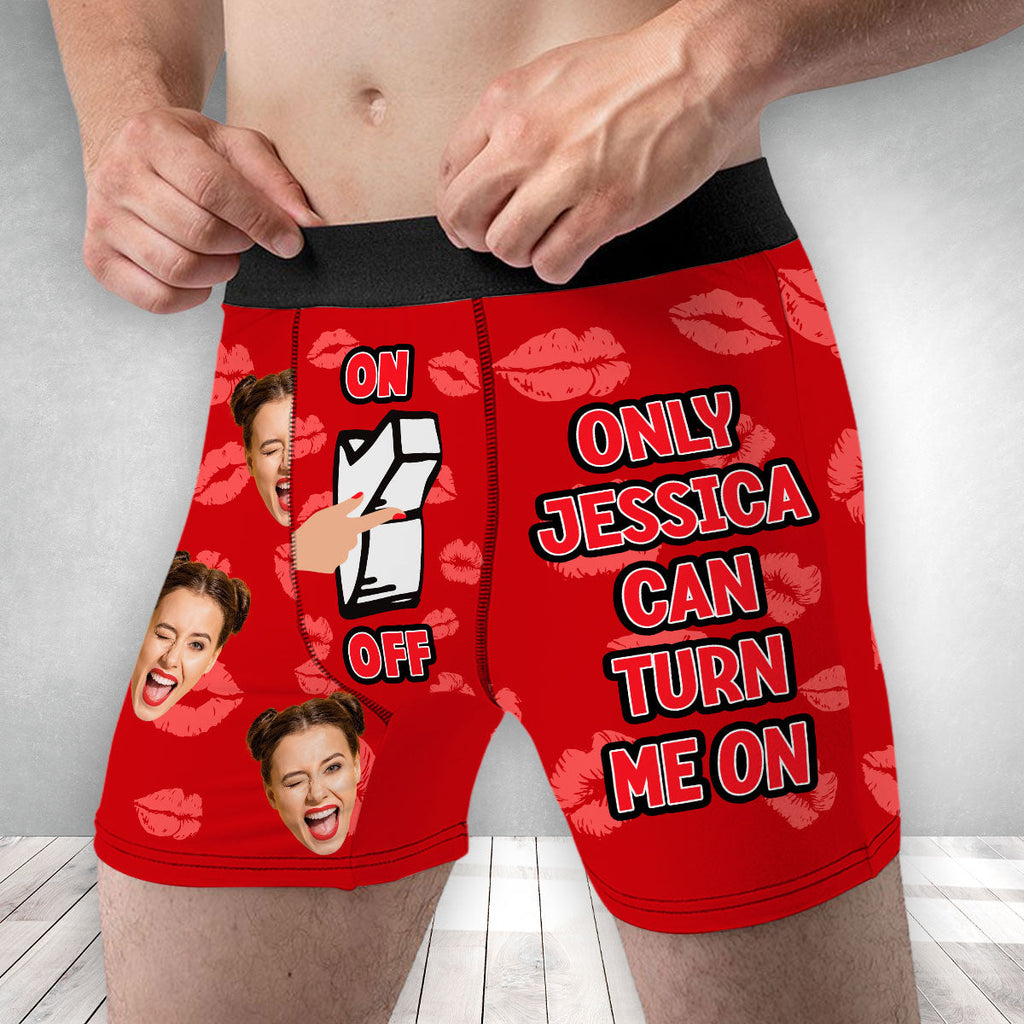 You Turn Me On - Personalized Photo Men's Boxer Briefs
