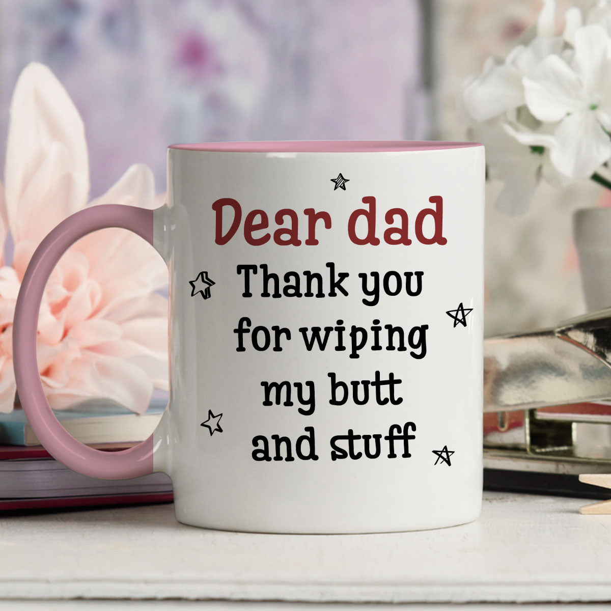 Custom Father's Day, Special Gift for Dad & Grandpa • Wiping My Bum - Personalized Accent Mug